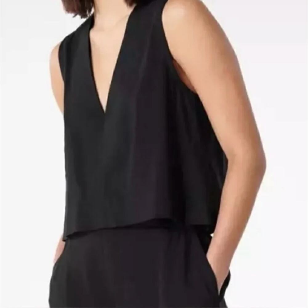 Sweaty Betty Rae Linen Tank Black Size 6